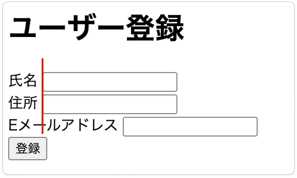 ユーザー登録フォーム パターン1の問題点